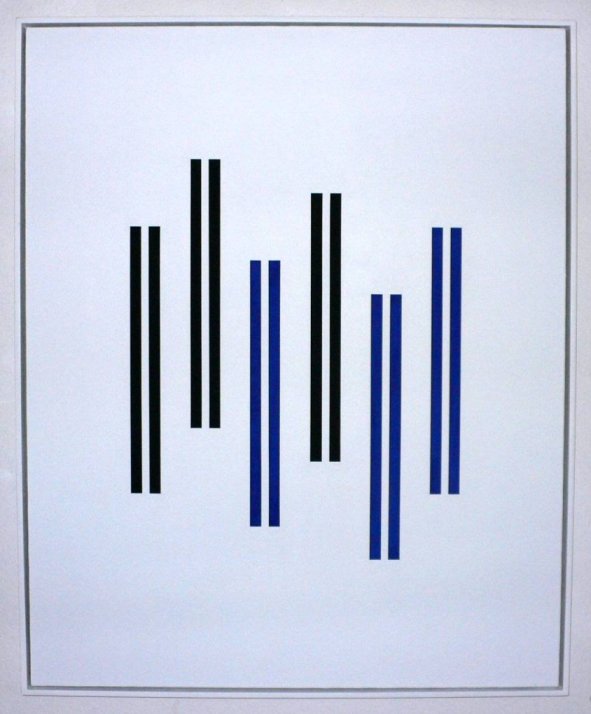 Andreas Brandt: Schwarz-Blau, 2003, Öl/Acryl auf Leinwand, 100 x 81 cm